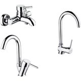 Şenpres Adnoss Şenpres Judi Banyo Bataryası + Lavabo Bataryası + Eviye Bataryası - Krom
