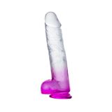 Sens 2 Renkli Dildo - Gerçekçi Jel Doku, Ultra Yumuşak Şeffaf Mor Yapay Penis, Vantuzlu, Kayış Uyumlu, Birinci Sınıf Silikon, Temizlemesi Kolay, Vajinal ve Anal Kullanım için İdeal Renkli Penis Dildo