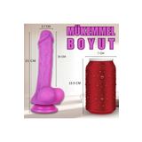 Sens Dildo Parlak Simli Ultra Yumuşak Pembe Realistik Yapay Penis - Birinci Sınıf Silikon, Olağanüstü Emme Tabanı, Kayış Uyumlu, Vücut Güvenli ve Kolay Temizlenebilir, Erotik Solo ve Partnerli Oyun