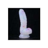 Sens Dildo Renkli Benekli Tırtıklı Ultra Yumuşak Şeffaf Realistik Yapay Penis - Birinci Sınıf Silikon, Ultra Emme Tabanı, Kemer Uyumlu, Vücut Güvenliği, Temizlemesi Kolay, Solo ve Partnerli Kullanım