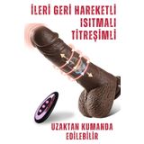 Sens Erotik Shop Manyetik Şarjlı,Uzaktan Kumanda,İleri Geri Hareketli,360° Dönme Rotasyonlu,Güçlü Titreşimli,42° Akıllı Isıtmalı Gerçekçi Siyahi Yapay Penis,Ultra Yumuşak Siyahi Realistik Dildo 25x5CM