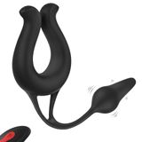 Sens Erotik Shop Manyetik Şarjlı,Uzaktan Kumandalı,2 Motorlu,Güçlü Titreşimli Klitoris Uyarıcı Penis Yüzüğü - Erkek/Kadın İçin Prostat/Anal Uyarıcı Titreşimli Butt Plug ile Testis ve Penis Halkası