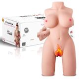 Sens Kate Isıtmalı Titreşimli 2 İşlevli Anal Vajina Çift Giriş Yarım Vücut Mastürbatör 6 KG, 50 CM Boy Realistik Manken Erkekler İçin Büyük Göğüsler Dolgun Kalça Ayarlanabilir Pozisyon İskelet Sistem