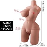 Sens Lily Isıtmalı Titreşimli 2 İşlevli Anal Vajina Çift Giriş Yarım Vücut Mastürbatör 16 KG 72 CM Boy Realistik Manken Erkekler İçin Büyük Göğüsler Dolgun Kalça Ayarlanabilir Pozisyon İskelet Sistem