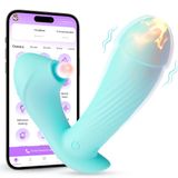 Sens M7 Şarjlı Telefon Kontrollü Isıtmalı G-Spot Klitoris Emiş Uyarıcı Yapay Penis Giyilebilen Vibratör