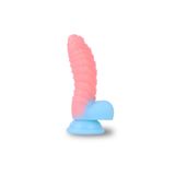 Sens Neon Renkli Dildo - Karanlıkta Parlayan Tırtıklı, Ultra Yumuşak Gerçekçi Yapay Penis, Neon Işık Efekti, TPE Malzeme, Vantuzlu, Vajinal ve Anal Kullanım için Uygun, 18 cm Uzunlukta Renkli Dildo