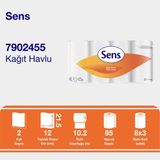 Sens Rulo Havlu 8x3 85 Yaprak - Beyaz