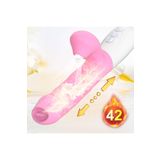 Sens Şarjlı Akıllı Isıtmalı 2in1 Rabbit Vibratör, G-Spot ve Klitoris Emiş Uyarıcı, 7 Titreşim Modu, 3 İleri Geri Hareket, Dil Yalama Özelliği, Su Geçirmez, Kadınlar İçin Yetişkin Seks Oyuncağı - MOR