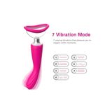 Sens Sex Shop Manyetik Şarjlı Çift Taraflı Kullanılabilir Güçlü Titreşimli G Nokta ve Klitoris Uyarıcı Vibratör, Emiş Güçlü Vulva ve Meme Ucu Uyarıcı Masaj Aleti - Nipple Sucking Vibrator For Women