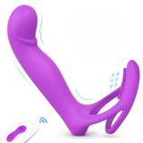 Sens Sex Shop Manyetik Şarjlı Kablosuz Uzaktan Kumandalı Aynı Anda Anal ve Vajina Penetrasyonu İçin Penise Takılabilir Testis Penis Halkalı Klitoris Uyarıcı Çiftlere Özel Tasarlanmış Partner Vibratörü