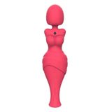 Sens Sex Shop Manyetik Şarjlı Kadın Vücudu Şeklinde Özel Tasarıma Sahip Çift Taraflı Kullanılabilir, Emiş Güçlü, Meme Ucu, Klitoris ve Vücuttaki Erojen Bölgeleri Uyarıcı Masaj Aleti - Wand Massager