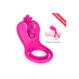 Sens Sex Shop Usb Şarjlı Dil Yalama Hareketli ve Titreşimli Klitoris Uyarıcı Halkalı Vibratör - Performans Arttırıcı, Serleştirici ve Geciktirici, Aynı Anda Testis ve Penisi Kavrayan Penis Yüzüğü