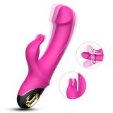 Sens Sex Toy Manyetik Şarjlı Aynı Anda G Nokta ve Klitoris Uyarıcı Rabbit Vibratör, Kolay Kullanılabilir Tutma Halkalı, Sessiz, Su Geçirmez, Güçlü Titreşimli, Yumuşak Silikon, Eğilebilir 2in1 Vibrator