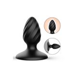 Sens Sex Toy Spiral Dereceli Boğumlu Güçlü Vantuzlu Silikon Anal Butt Plug, Siyah Renk, Medikal Silikon, Duşta Kullanılabilir, Her Zemine Sabitlenebilir, Kolay Tutulabilir Anal Tıkaç