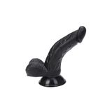 Sens Sex Toys Anal Vajina Eğik Yapıda Realistik Siyahi Dildo, Ultra Gerçekçi Eğilebilir ve Bükülebilir Siyahi Yapay Penis, Her Zemine Sabitlenebilir Güçlü Vantuzlu, 17 CM Uzunluk ve 3.8 CM Kalınlık