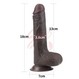 Sens Sex Toys Ultra Yumuşak, Gerçekçi Dokulu,3 Katmanlı,Kıkırdaklı Yapı,Vücudu Takip Eder,Güçlü Vantuzlu,Gerçekçi Kayan Deri,Isı Alışverişi Yapar Siyahi Yapay Penis - Realistik Siyahi Dildo 18x3.6 CM