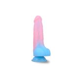 Sens Testisli Neon Renkli Penis Dildo - Karanlıkta Parlayan Ultra Yumuşak, Gerçekçi Yapay Penis, TPE Malzeme, Vantuzlu, Vajinal ve Anal Kullanım için Uygun, Neon Işıklı Gece Deneyimi Dildo Sex Toys