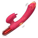 Sens V2 Şarjlı Akıllı Isıtmalı Güçlü Titreşimli G-Spot Klitoris Uyarıcı Yapay Penis 2 in 1 Dil Vibratör