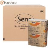 Sens Z Katlama Havlu 19X21 cm 150 Yaprak x 12 Paket - Beyaz