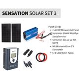 Sensation Solar Set Paket 3 Karavan,bağ Evi Monokristal Güneş Paneli-mppt-inverter Modifiye Sinüs