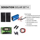 Sensation Solar Set Paket 4 Karavan, Bağ Evi Monokristal Güneş Paneli-pwm-inverter Modifiye Sinüs