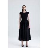 Sense ALT TRİCOTTON ÜST LİKRALI VİSKON BELİ LASTİKLİ KOLSUZ ELBİSE | ELB36283 Siyah