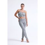 Sense Dar Paça İci Astarlı Abiye Payet Pantolon Gümüş Pnt34879Pnt34879