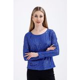 Sense İçi Astarlı Pul Payet Abiye Bluz | Blz35497 Saks