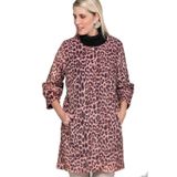 Sense KBN12506 Kahve Önü Kumaş Kaplı Çıtçıtlı Baskılı Leopar Kaban