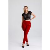 Sense Süs Metal Fermuar Cepli Twin Krep Pantolon Bordo Pnt32348Pnt32348