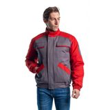 Şensel, Kapitoneli Mont, Gri-Kırmızı -91E2286- İş Montu Gri 3XL