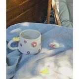 Senseoftouch renkli papatya çay kahve seramik fincan kupa el yapımı - Mor - Sarı - Pembe - 220 ml