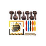 Şenses Müzik Market Nokta Sedefli Pelesenk Bağlama Burgu + 0.25 Divan Saz Teli + Tezene Seti + Eşik