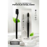 Sensidax Black Serıes-Diş Fırçası- Hassas Diş Eti ve Dişler Için Orta Sert Kıl Medıum-Koruma Kapaklı - Siyah