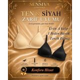 Sensiva Lingerie 2 ' Li Alıştırma Sütyeni Balen Telsiz Soft Bra -Ilk Sütyenim 2 ' Li Paket - 75A - Siyah - Ten
