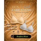 Sensiva Lingerie 2 ' Li Alıştırma Sütyeni Balen Telsiz Soft Bra -Ilk Sütyenim 2 ' Li Paket - 80A - Ten - Gri