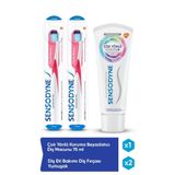 Sensodyne 75 ml Çok Yönlü Koruma Beyazlatıcı Diş Macunu + 2 Adet Diş Eti Bakımı Yumuşak Diş Fırçası