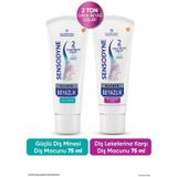Sensodyne 75 ml Klinik Beyazlık Çay Kahve ve Tütün Lekelerine Karşı Diş Macunu + 75 ml Güçlü Diş Minesi Diş Macunu