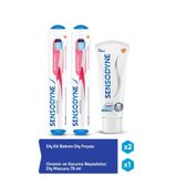 Sensodyne 75 ml Onarım ve Koruma Beyazlatıcı Diş Macunu + 2 Adet Diş Eti Bakımı Diş Fırçası