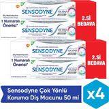 Sensodyne Çok Yönlü Koruma Beyazlatıcı Diş Macunu 50 ml x 4 Adet Hassas Dişler İçin Etkili