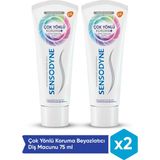 Sensodyne Diş Macunu 75 ml x 2 Adet Ağız ve Diş Sağlığı için Gelişmiş Beyazlık Özelliği