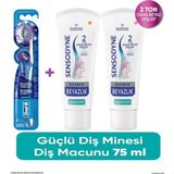 Sensodyne Klinik Beyazlık Diş Macunu 75 ml x 2 Adet + Pro Flex 3D White Luxe Medium Diş Fırçası
