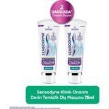 Sensodyne Klinik Onarım Derin Temizlik Diş Macunu 75ml x 2 Adet 2 Dakikada Onarım Başlar