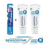 Sensodyne Onarım & Koruma Naneli Diş Macunu 75Ml X 2 Adet + Oral-B Pro Flex 3D White Luxe Medium Diş Fırçası