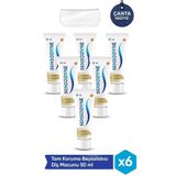 Sensodyne Tam Koruma Beyazlatıcı Diş Macunu X6-şeffaf Çanta Hediye