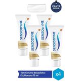 Sensodyne Tam Koruma Ve Beyazlatıcı Diş Macunu 75 Ml Diş Macunu * 4 Adet + Hediye Çanta