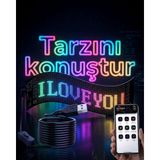 Senson 16X96 LED Yazı Paneli 60 cm Esnek Rgb Işıklı Programlanabilir Ekran - Lisinya