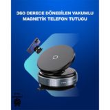 Senson Güçlü Manyetik Tutuşlu 360° Döner Araç Telefon Tutucu – Vakumlu Montajlı - Lisinya