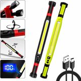 Senson Mıknatıslı Type-C Şarj - Dijital Gösterge 360° Dönebilen Gövde - Askı Kanca - Çift Renk - 52.5cm El Fener - Işıldak Çok Amaçlı LED Çalışma Lambası 4 Fonksiyon Renkli KL-D95 (5224)
