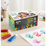Senson Parmak Boyası - 6 Renk (Sarı, Kırmızı, Mavi, Yeşil, Beyaz, Siyah) Küçük Boy, Çocuklar Için Eğlenceli Desenler